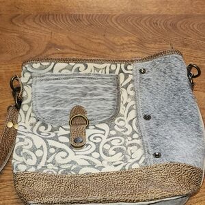 Myra Bag Cream and Gray Crossbody